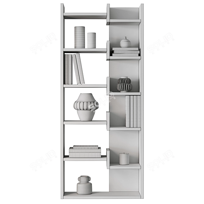 Modern Oak Bookcase by Leve Home 3D model image 4