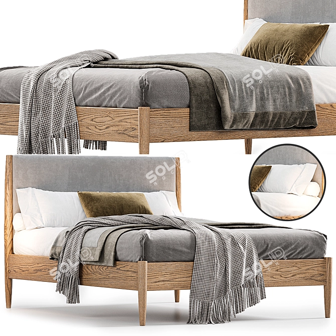 West Elm Mid-Century Bed 3D model image 5