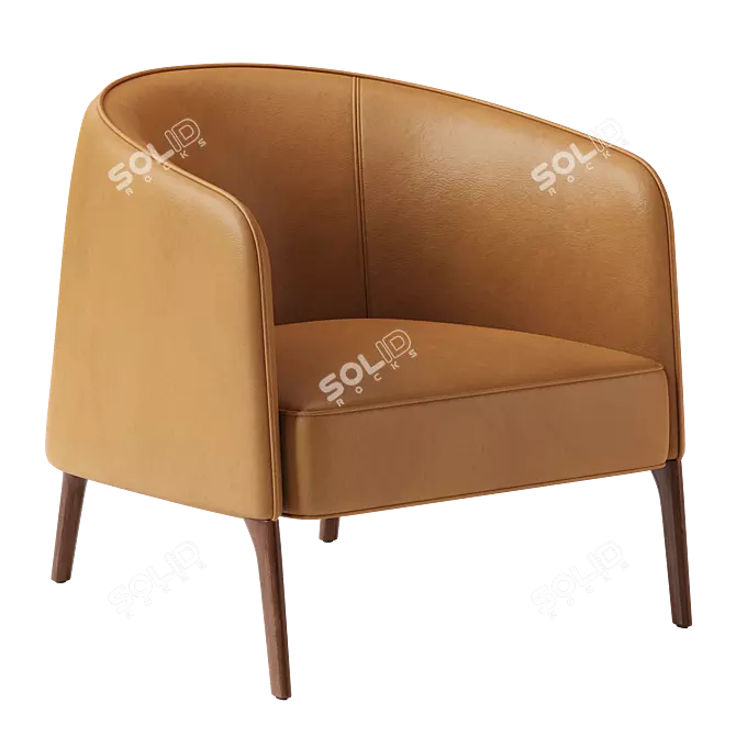 Elegant Leather Armchair for 3D Modeling 3D model image 1