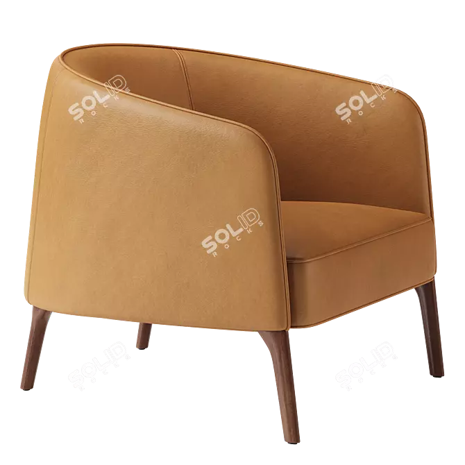 Elegant Leather Armchair for 3D Modeling 3D model image 2