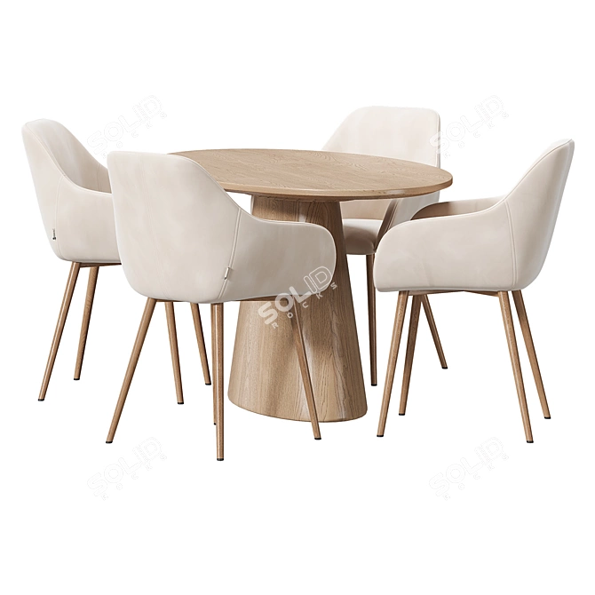 Scandinavian Dining Set by Divan 3D model image 3