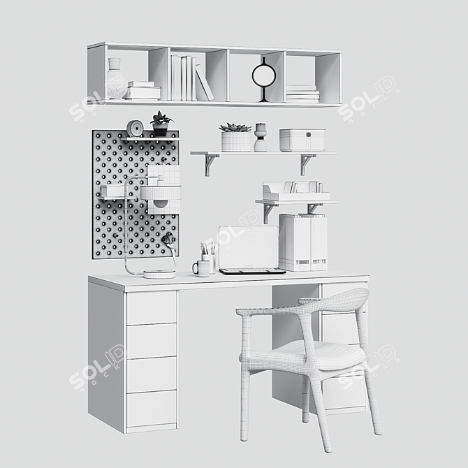 Workstation Bundle: MacBook, Chair, Lamp 3D model image 7