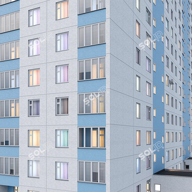 Panel House P-30, 14 Floors 3D model image 4