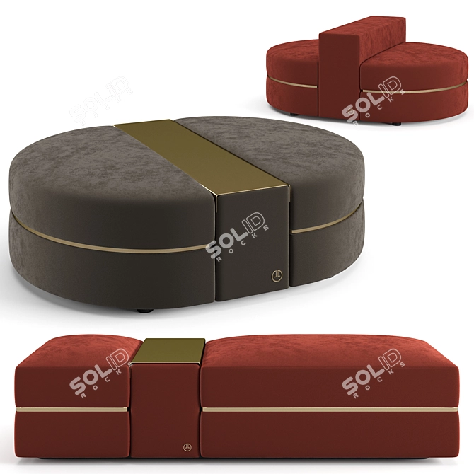 Luxence Maxime Ottoman Set 3D model image 1