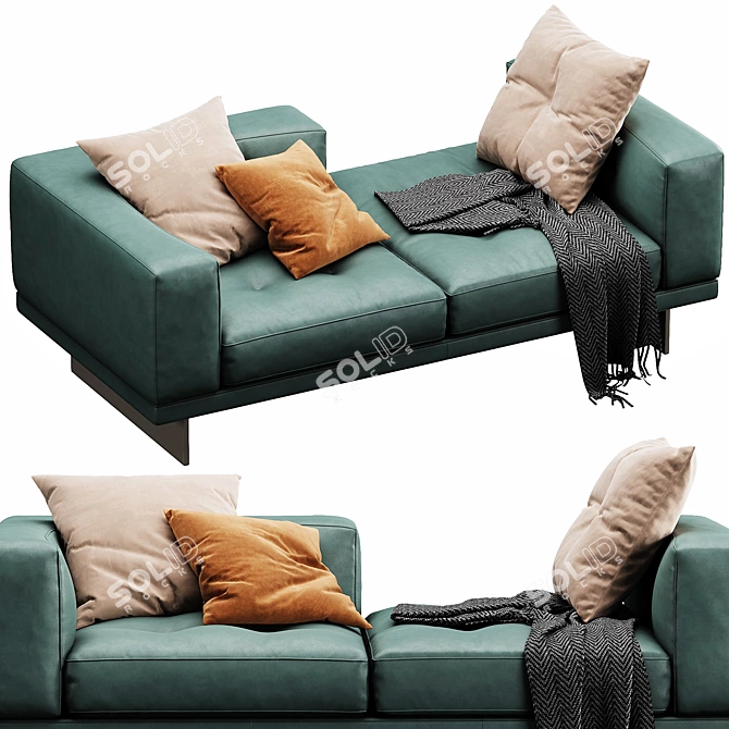 Modern Minotti Dylan Leather Sofa 3D model image 3