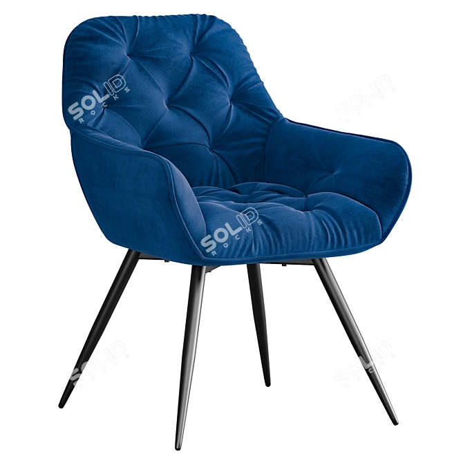 Cherry Velvet Dining Armchair 3D model image 1