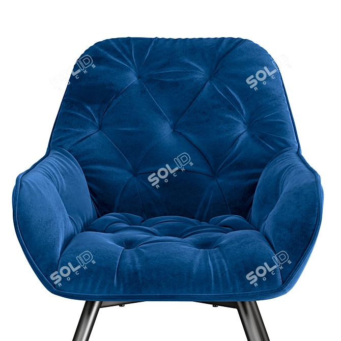 Cherry Velvet Dining Armchair 3D model image 3