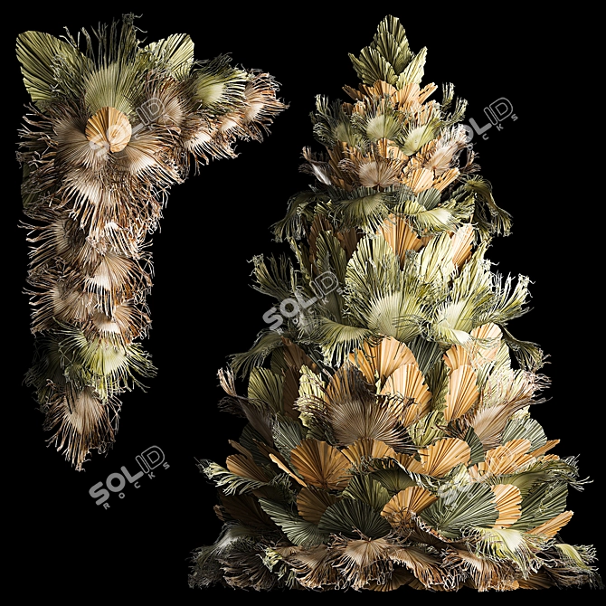 Palm Leaf Christmas Tree Decor 3D model image 1