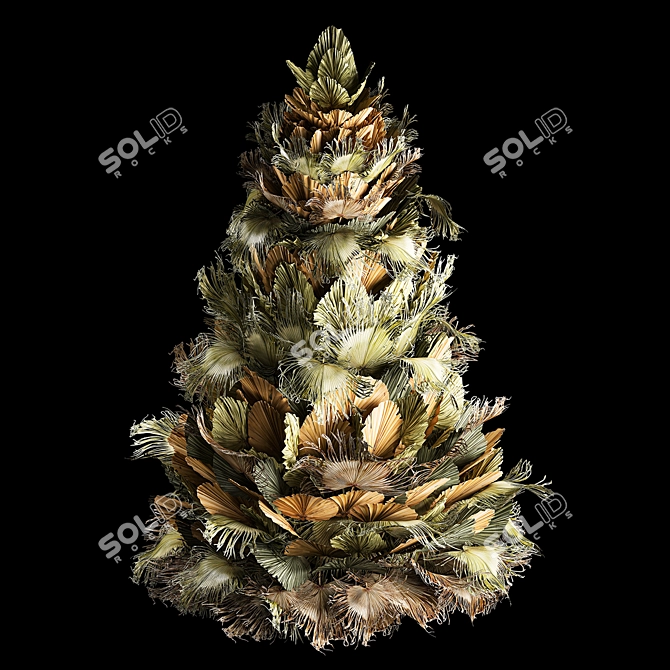 Palm Leaf Christmas Tree Decor 3D model image 2