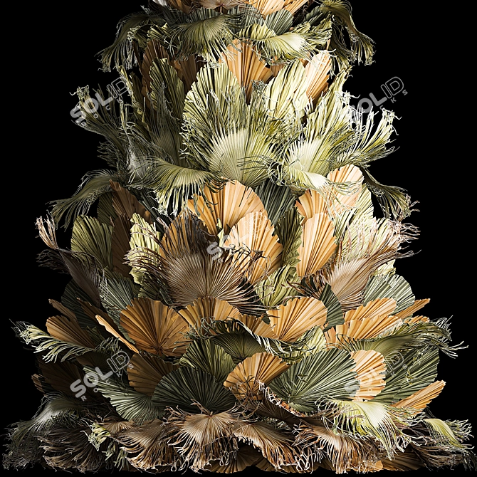 Palm Leaf Christmas Tree Decor 3D model image 4