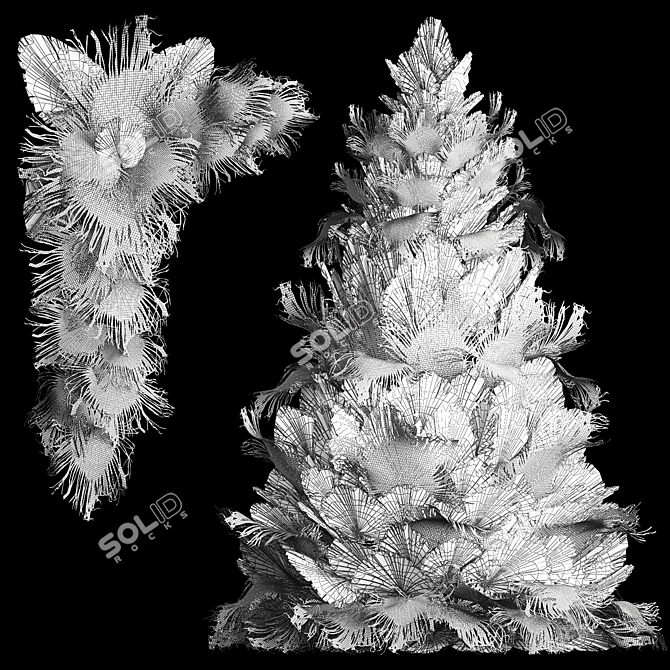 Palm Leaf Christmas Tree Decor 3D model image 7