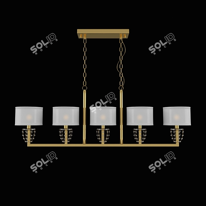 Gold Crystal Pendant Light Fixture 3D model image 1