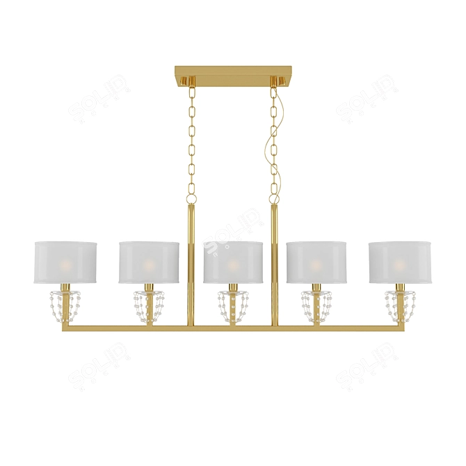 Gold Crystal Pendant Light Fixture 3D model image 2