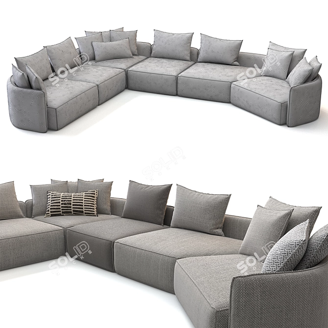 Modern Prague Corner Sofa in 3Ds Max & FBX 3D model image 2