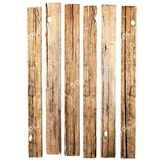 Rustic Boards Set 21 3D model image 2