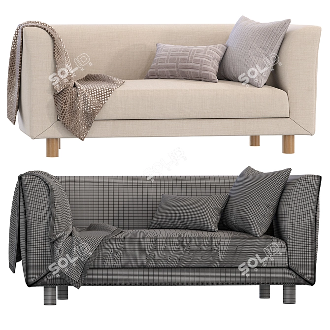 Modern Veneto Sofa Design Model 3D model image 4