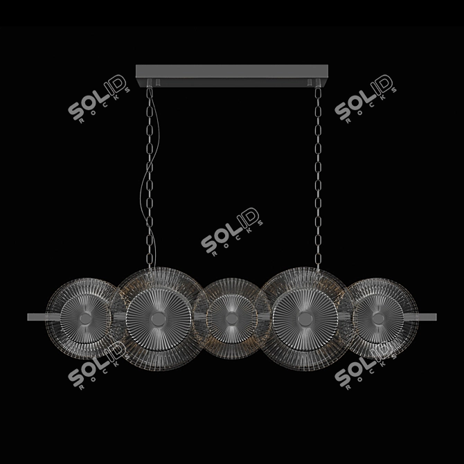 Elegant Black Gold Pendant Light 3D model image 2