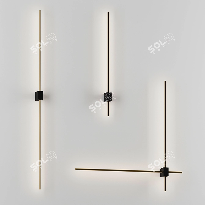 Wall Light Trio: Technical Pars 3D model image 2