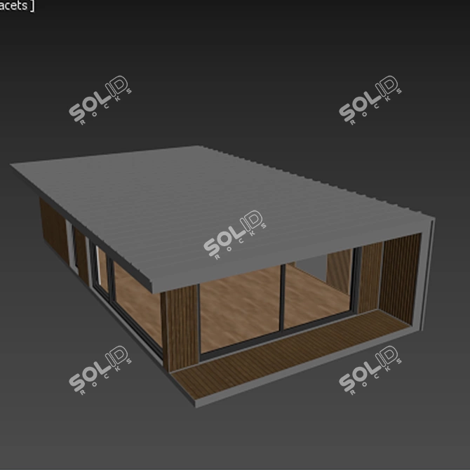 Mini House with Doors & Windows 3D model image 3