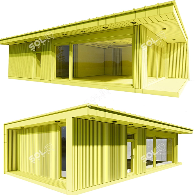 Mini House with Doors & Windows 3D model image 6