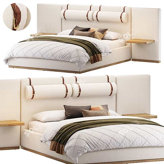 Claude Fabric Bed with Performance 3D model image 1