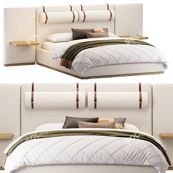 Claude Fabric Bed with Performance 3D model image 2