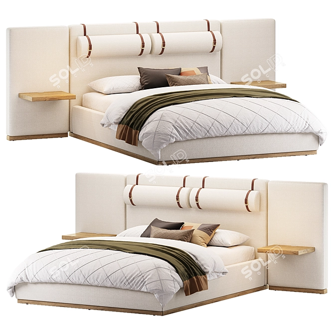 Claude Fabric Bed with Performance 3D model image 3