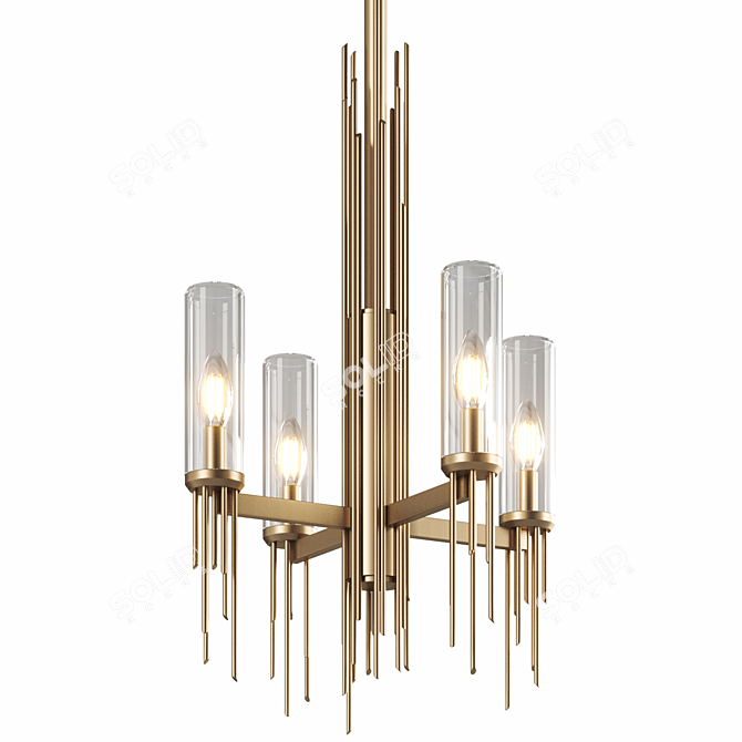 Modern Elegance Chandelier Fixture 3D model image 4