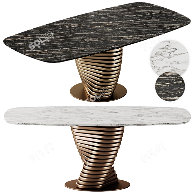  Eforma Rotolo Marble Dining Table 3D model image 1