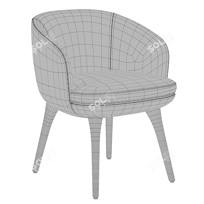 Elegant Minotti Raphael Dining Chair 3D model image 3