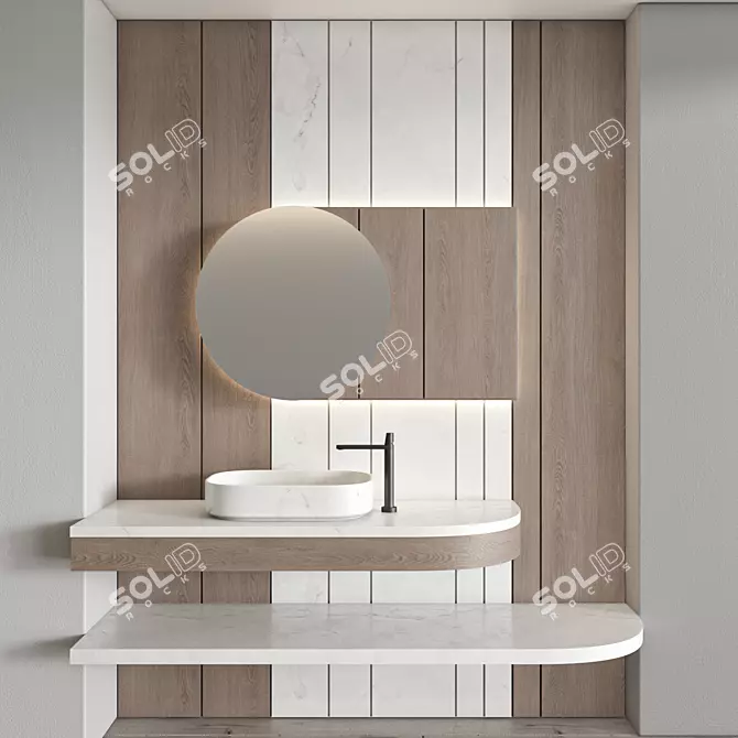 Modern Bathroom Furniture Set 109 3D model image 2