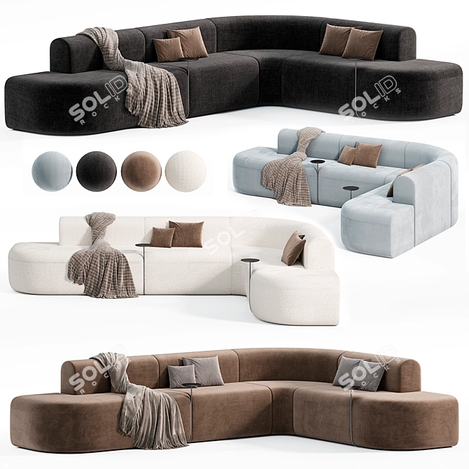 Artiko Modular Sofa: Stylish Seating 3D model image 1