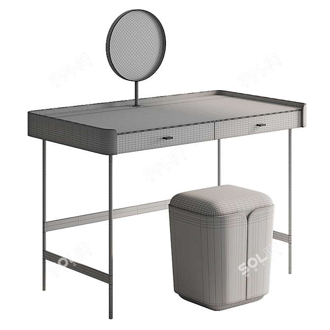 Modern Vanity Makeup Table White 3D model image 1