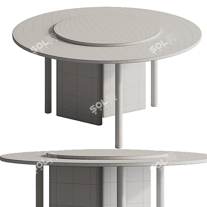 Sleek Modern Dining Table 3D model image 4