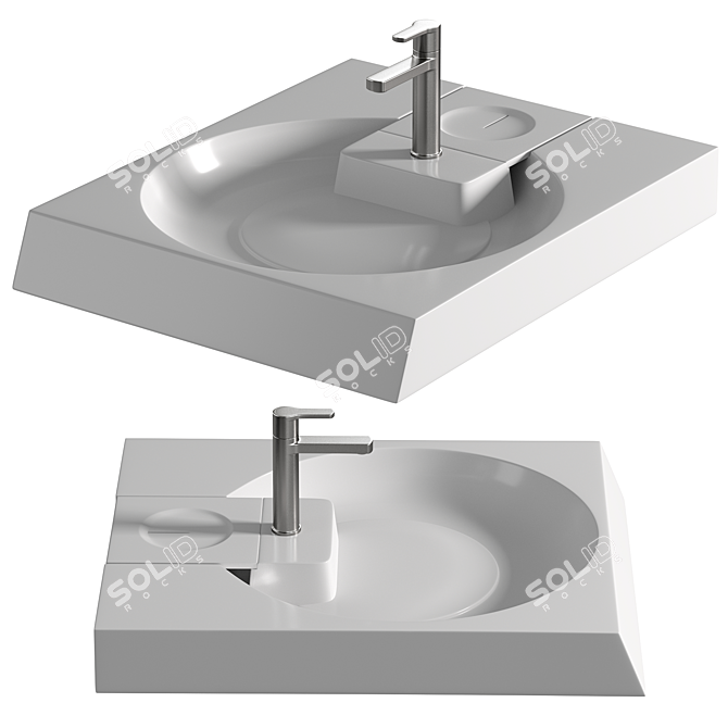 Modern Claro Grande Sink Modeling 3D model image 1