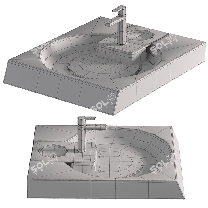 Modern Claro Grande Sink Modeling 3D model image 2