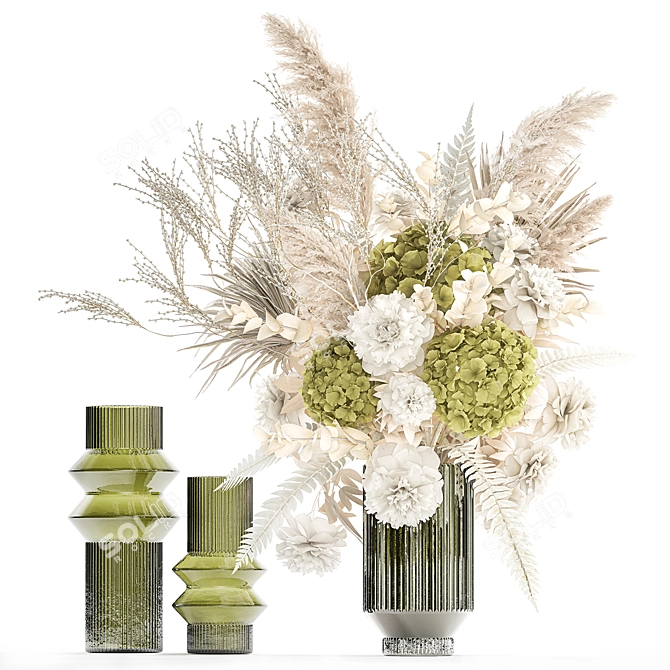 Luxury Dried Flower Arrangement 3D model image 1