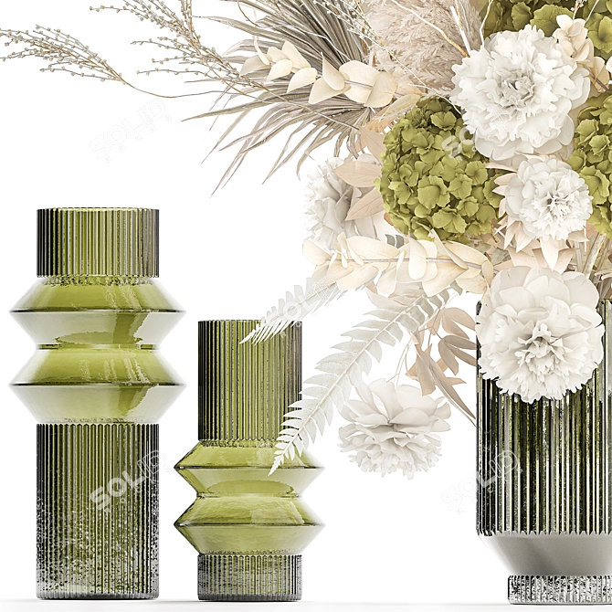 Luxury Dried Flower Arrangement 3D model image 2