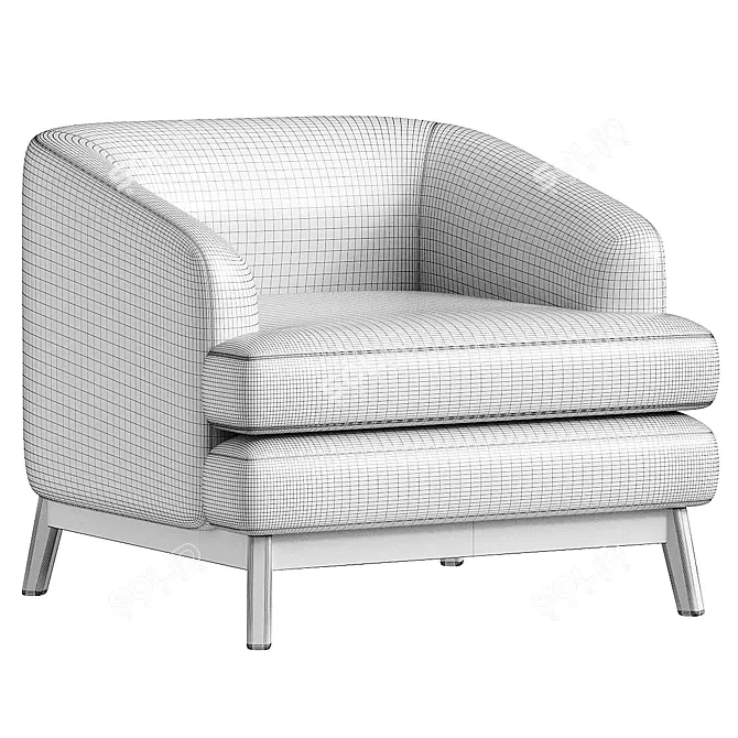 Elegant Modern Chair Monterey 3D model image 4