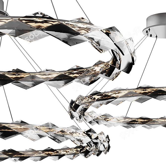 Crystal Ring LED Chandelier Collection 3D model image 2