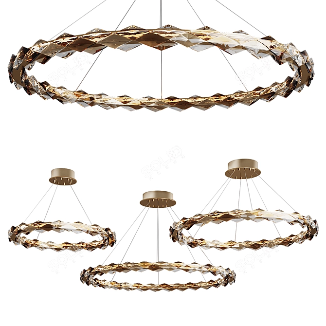 Crystal Ring LED Chandelier Collection 3D model image 4