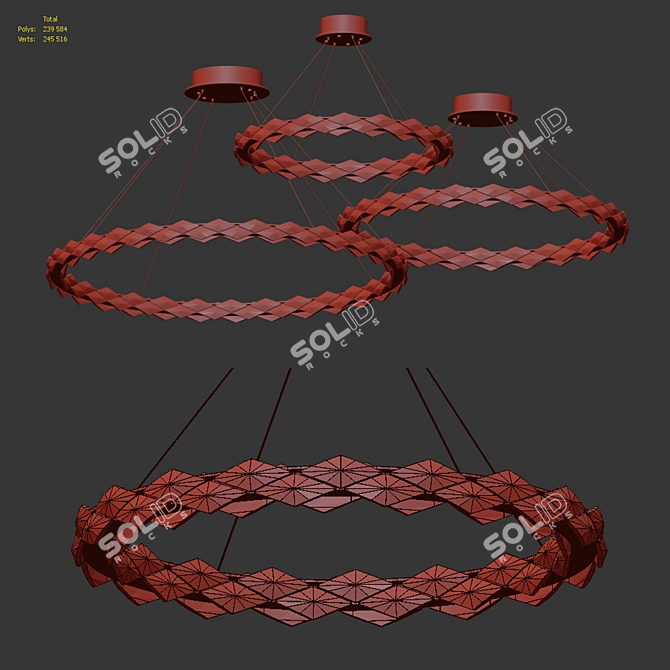 Crystal Ring LED Chandelier Collection 3D model image 5