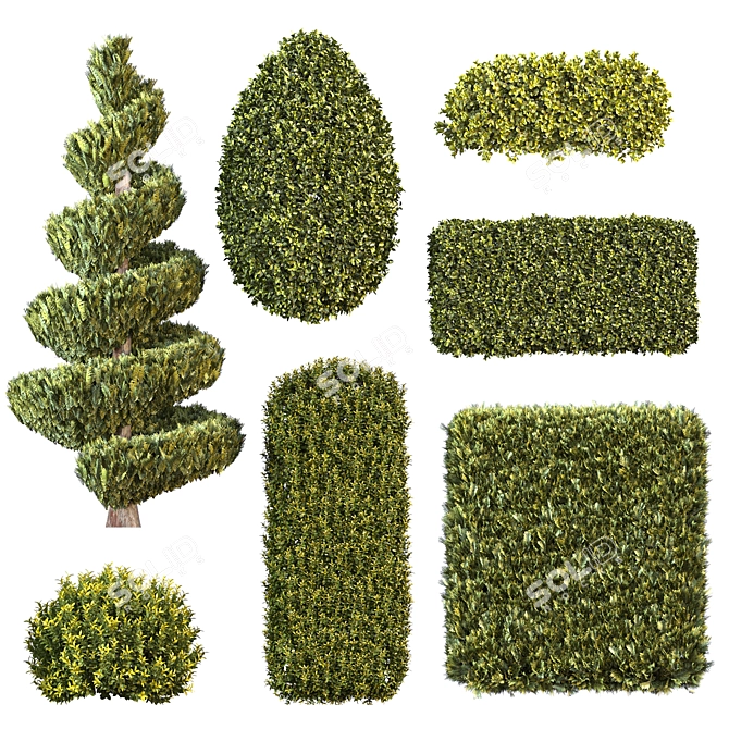  Landscaping Bushes Pack for Vray 3D model image 1