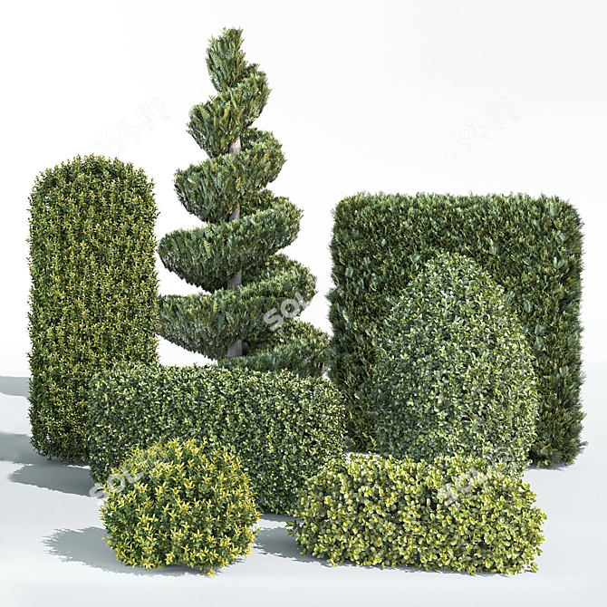  Landscaping Bushes Pack for Vray 3D model image 5