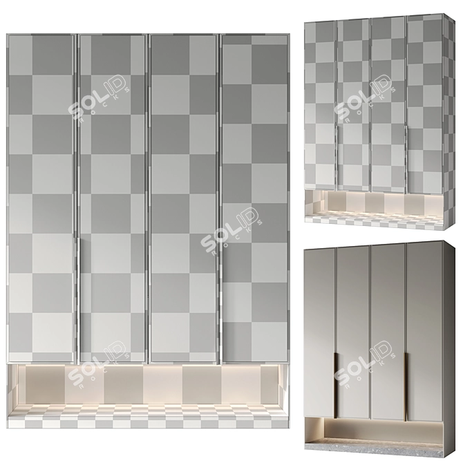 Entryway Furniture Composition with 17 Fillings 3D model image 6