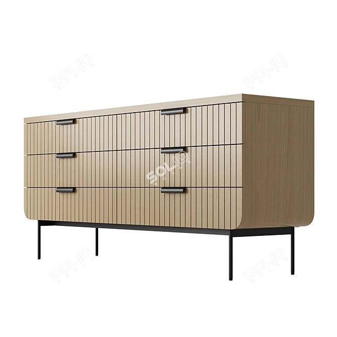 Modern 6-Drawer Boldin Chest 3D model image 1