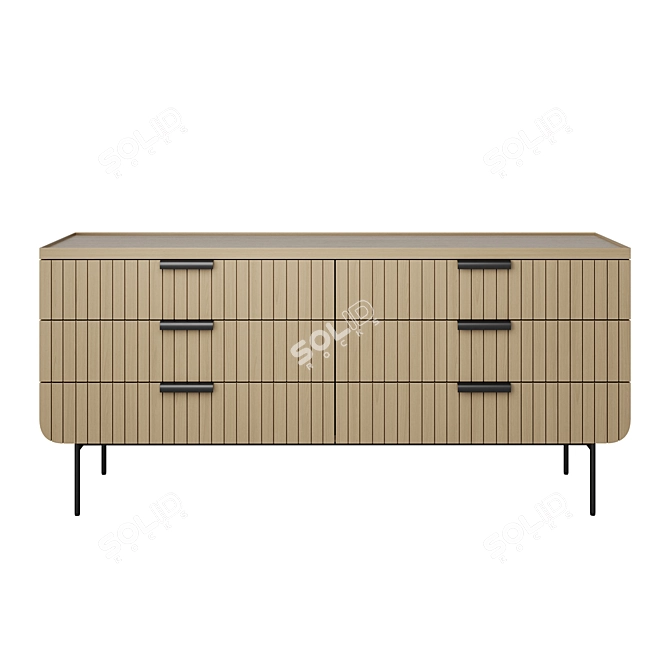 Modern 6-Drawer Boldin Chest 3D model image 2