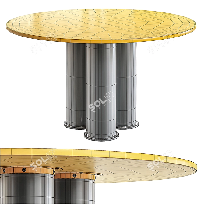 Elegant Elephant-inspired Tripod Table 3D model image 5