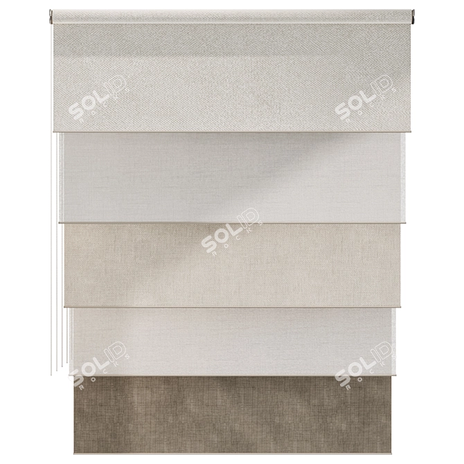 Title: Roller Blinds Curtains Set 3D model image 2