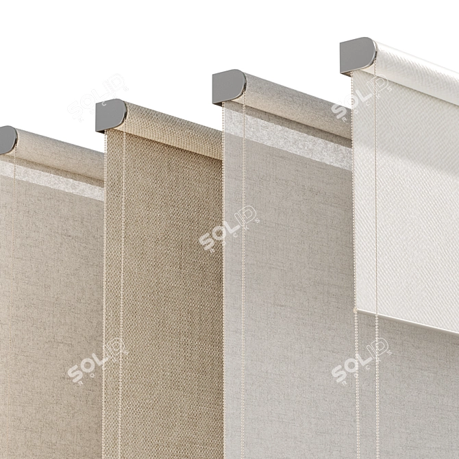 Title: Roller Blinds Curtains Set 3D model image 4